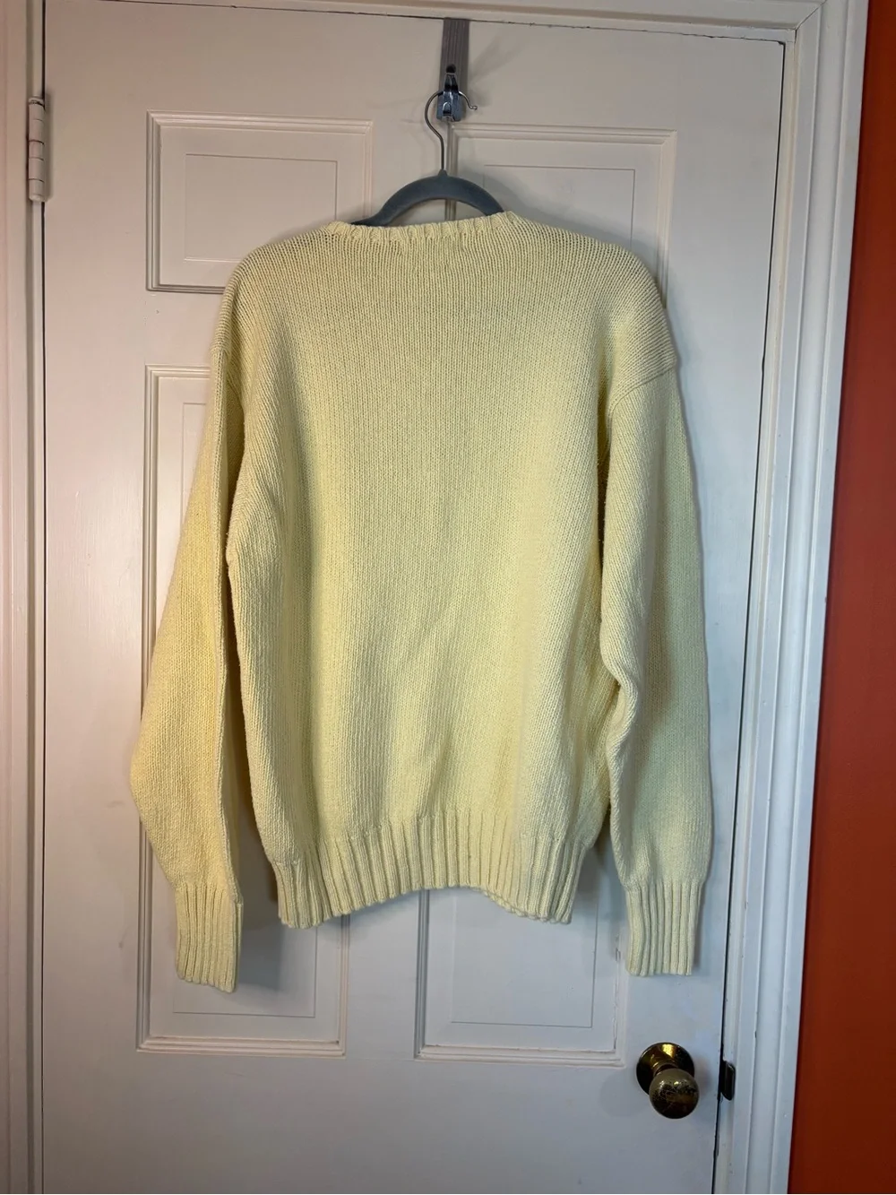 Polo Ralph Lauren Sweater Mens XL Yellow Knit Pullover Crew Neck Stretch Preppy - Picture 5 of 7